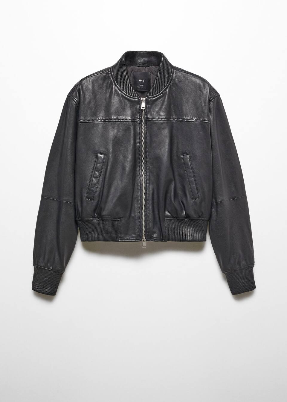 Leather bomber jacket -  Women | Mango USA | MANGO (US)