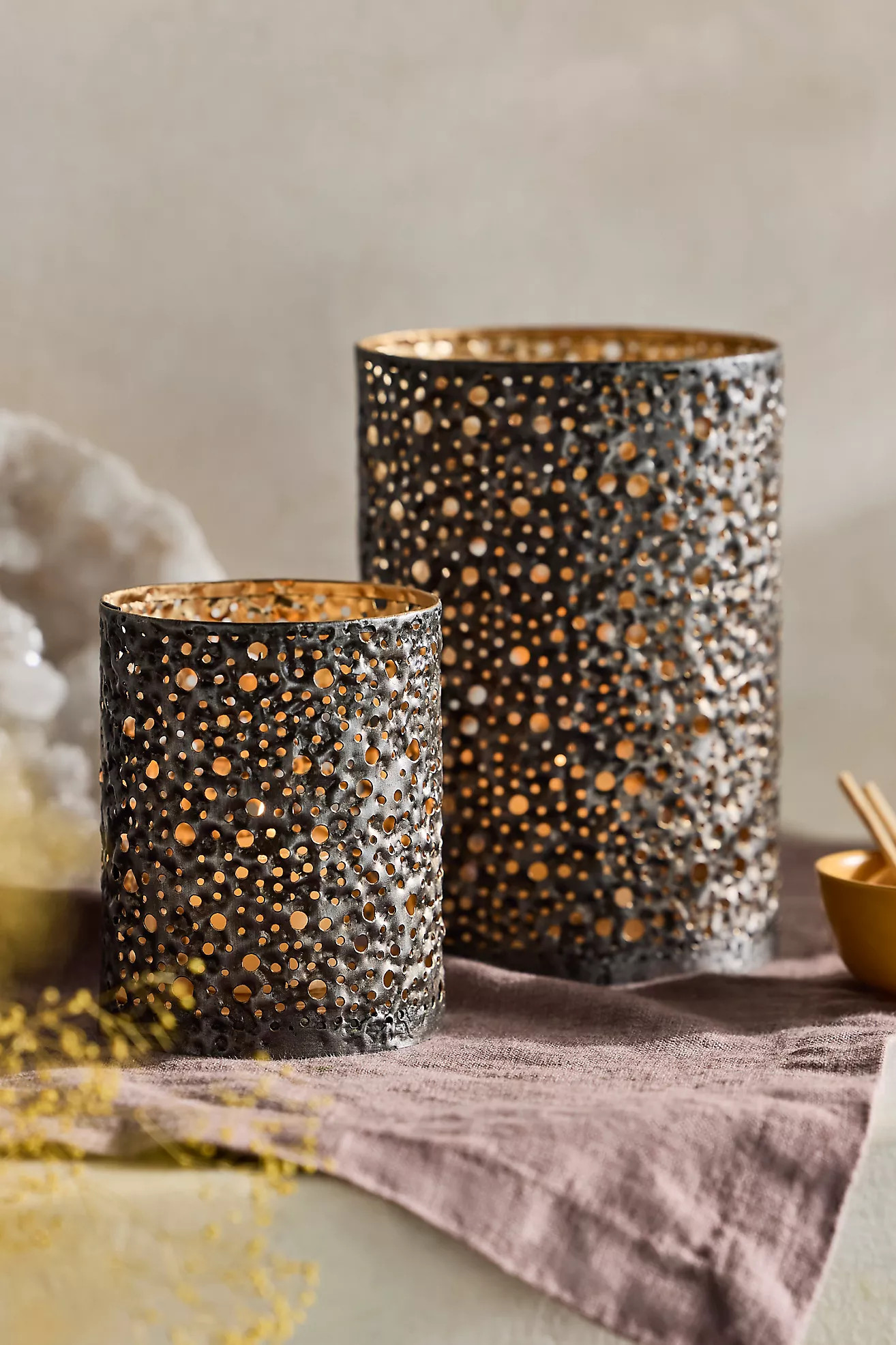 Perforated Iron Candle Holder | Anthropologie (US)