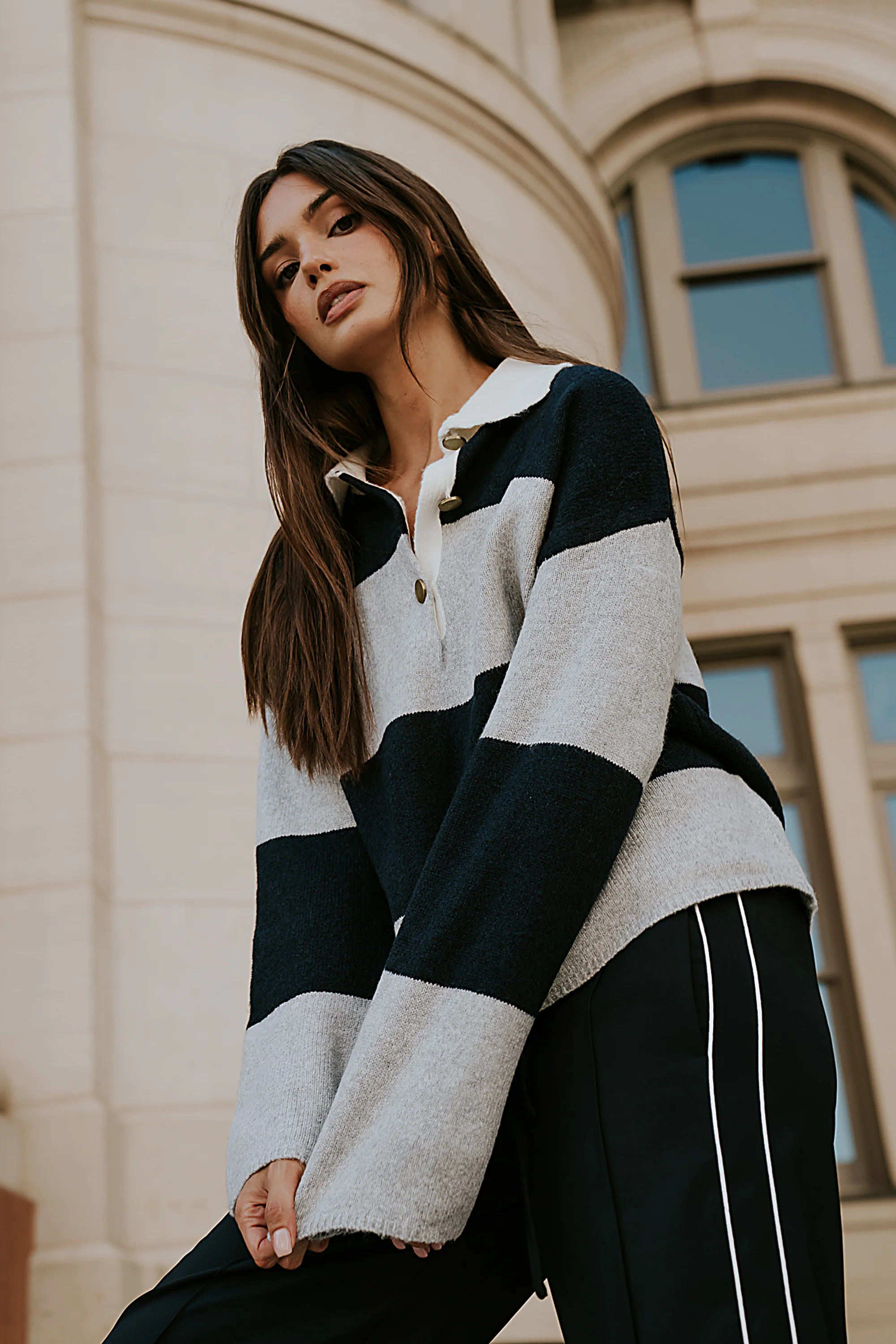 Kenzie Striped Sweater in Navy | Böhme US
