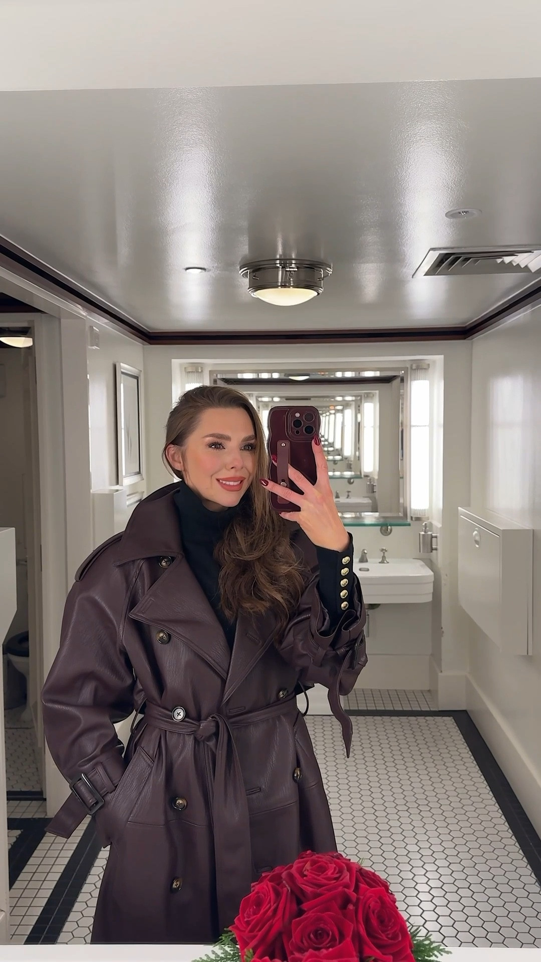 Chic and elevated styling for autumn winter. A maroon leather trench layered over a fitted black roll neck knit. The perfect polished look for city days, coffee runs, or a smart casual evening. Timeless wardrobe staples with a sleek, minimalist vibe. Great for capsule wardrobes, luxury high street edits, and everyday elevated outfits.

#LTKwinter #LTKautumn #LTKuk