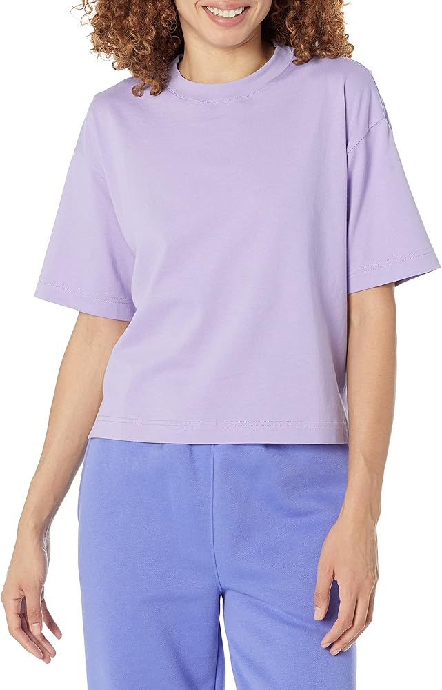 Amazon Essentials Women's Organic Cotton Drop Shoulder Relaxed Boxy Short-Sleeve T-Shirt (Availab... | Amazon (US)