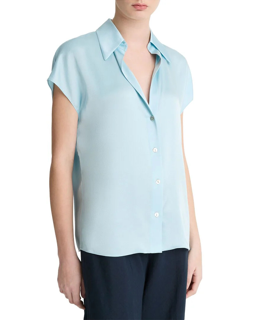 Vince Silk Ruched Blouse | Shop Simon