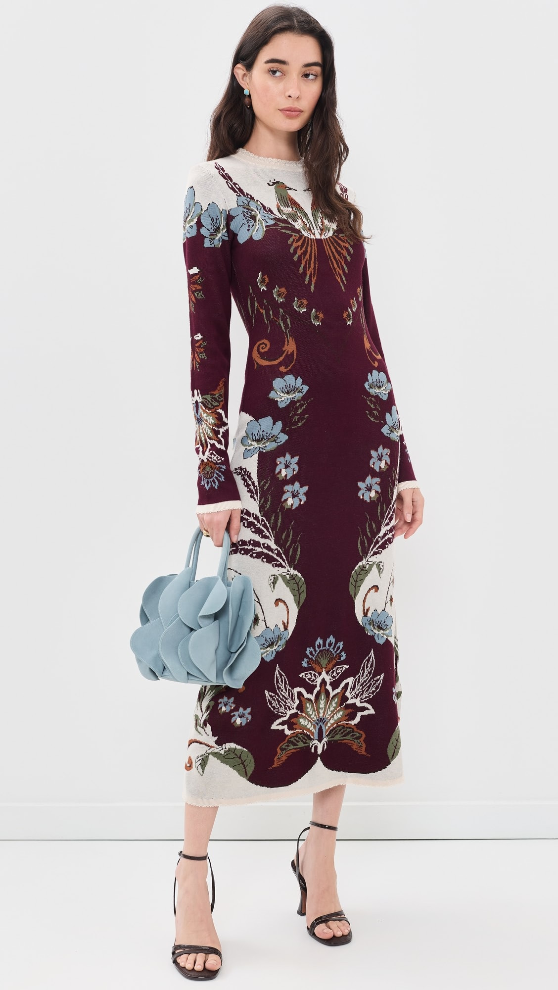 Millena Burgundy Knit Midi Dress | Shopbop
