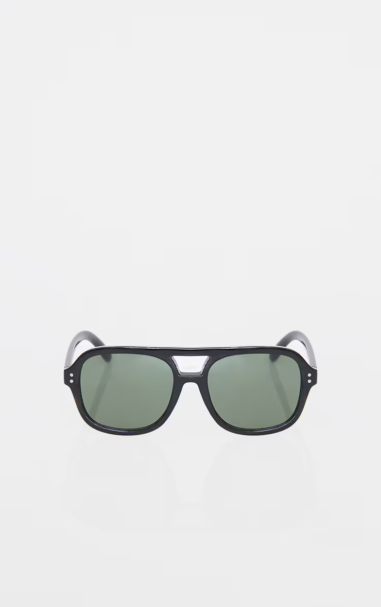 Black Frame Lens Aviator Sunglasses | PrettyLittleThing US