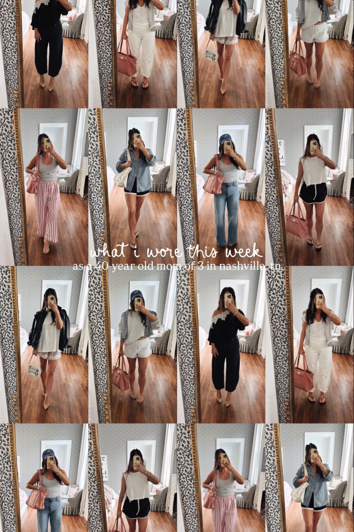 Everything I wore this week as a 40 year old mom of 3 in Nashville 🤠 OOTD / summer outfits / date night outfits / mom life / casual cozy style / lace shorts / everyday tote / Levi’s 

#LTKOver40 #LTKootd #LTKmomlife