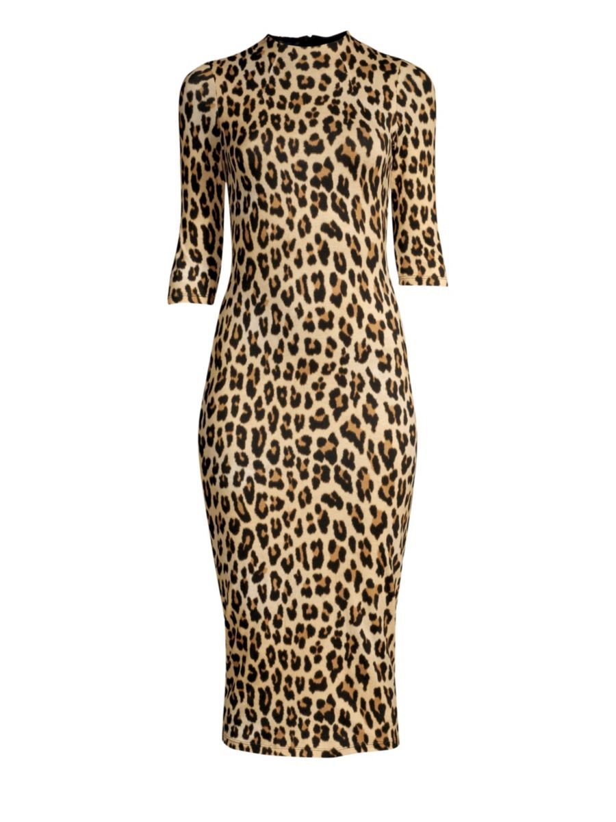alice + olivia delora leopard-print bodycon dress | Saks Fifth Avenue