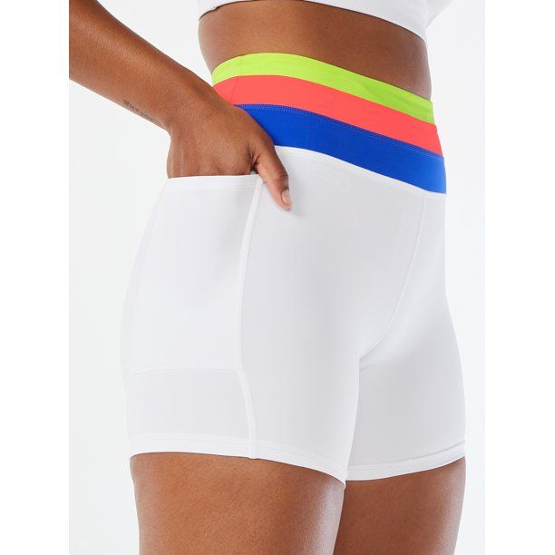 Love & Sports Women's Color Band Bike Shorts, 5” inseam | Walmart (US)