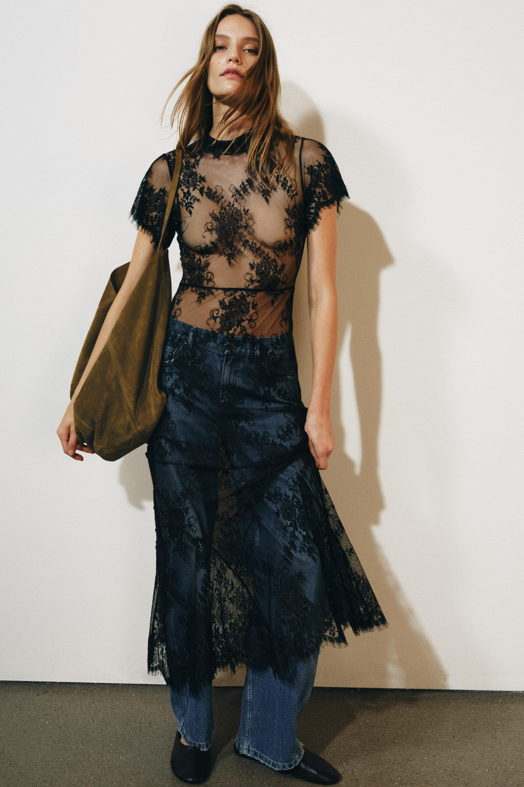 ZW COLLECTION LACE LONG DRESS | Zara UK
