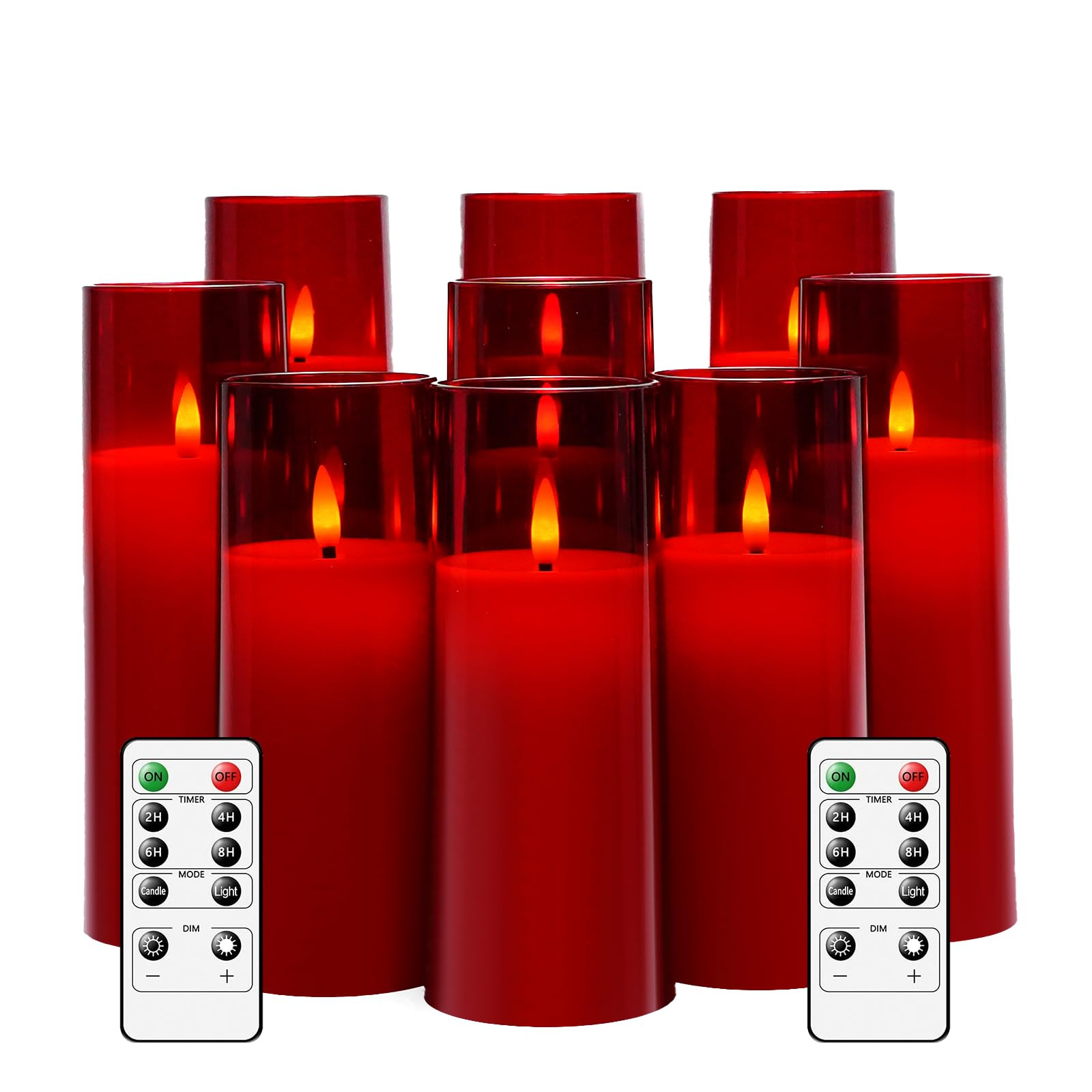 Flickering Flameless Candles Battery Operated with Remote and 2/4/6/8 H Timer Plexiglass Led Pill... | Amazon (US)