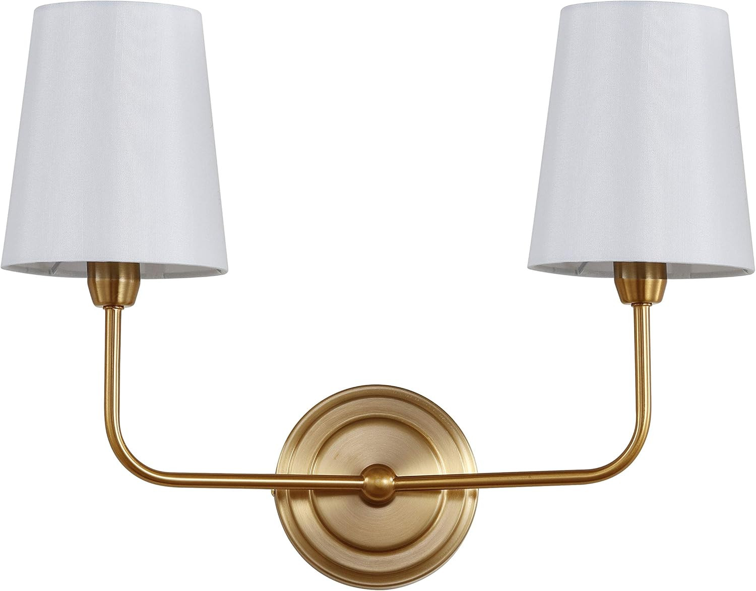 Safavieh SCN4015A Ezra Brass Gold 2-Light Wall (LED Bulbs Included) Sconce, White | Amazon (US)