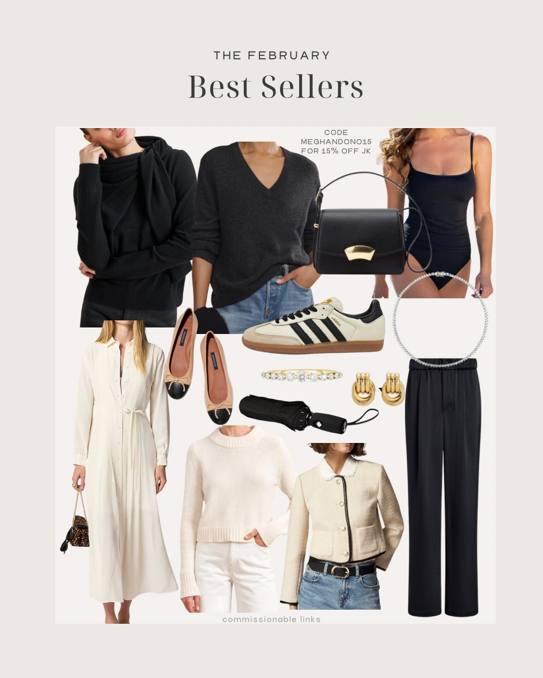 The February bestsellers’
Cashmere sweaters
Adidas sneakers
Shirt dress
Tweed jacket
One piece swimsuit
Shoulder bag
Jewelry
Travel umbrella 

#LTKSeasonal