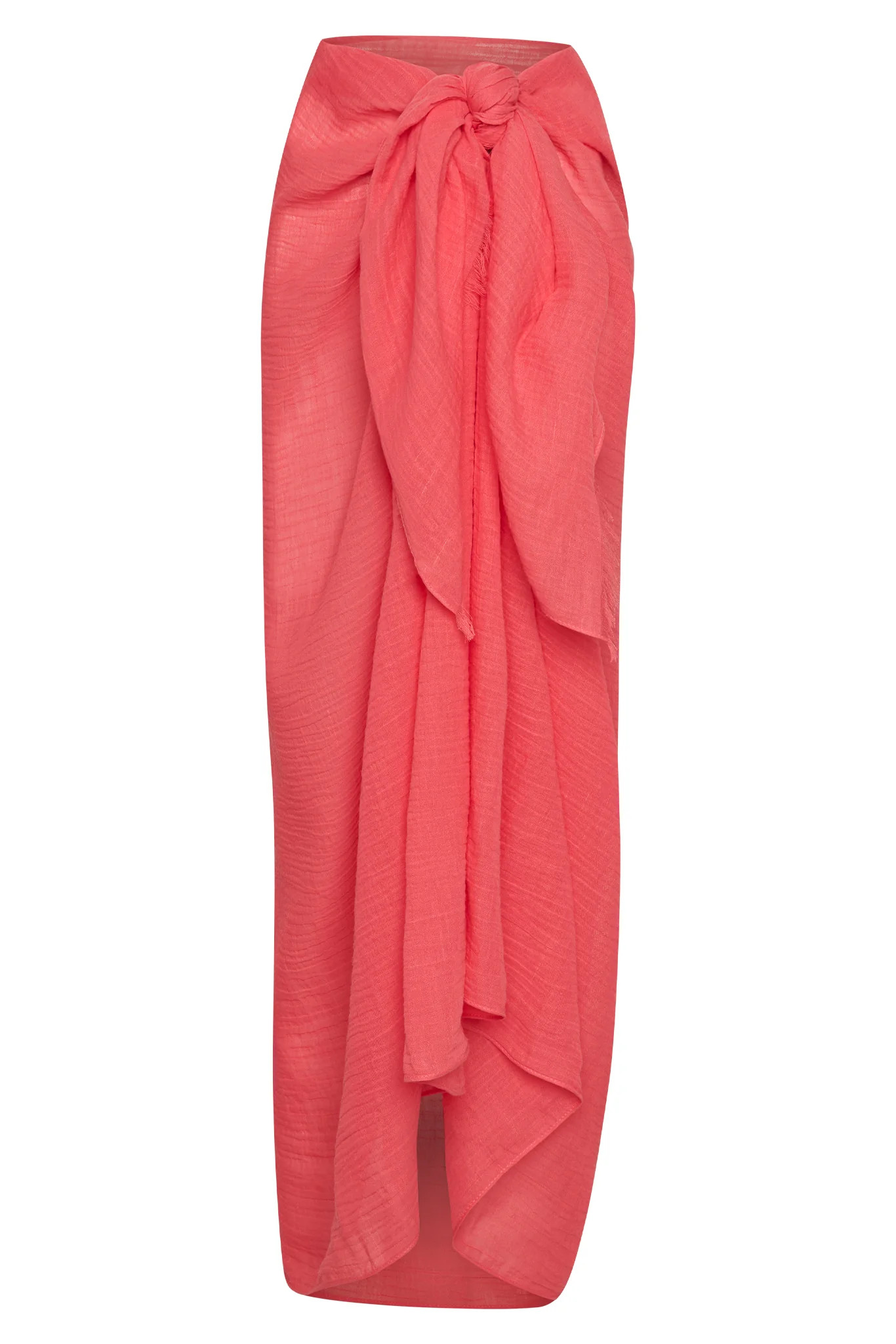 St. Tropez Sarong - Strawberry Crinkle Linen | Monday Swimwear