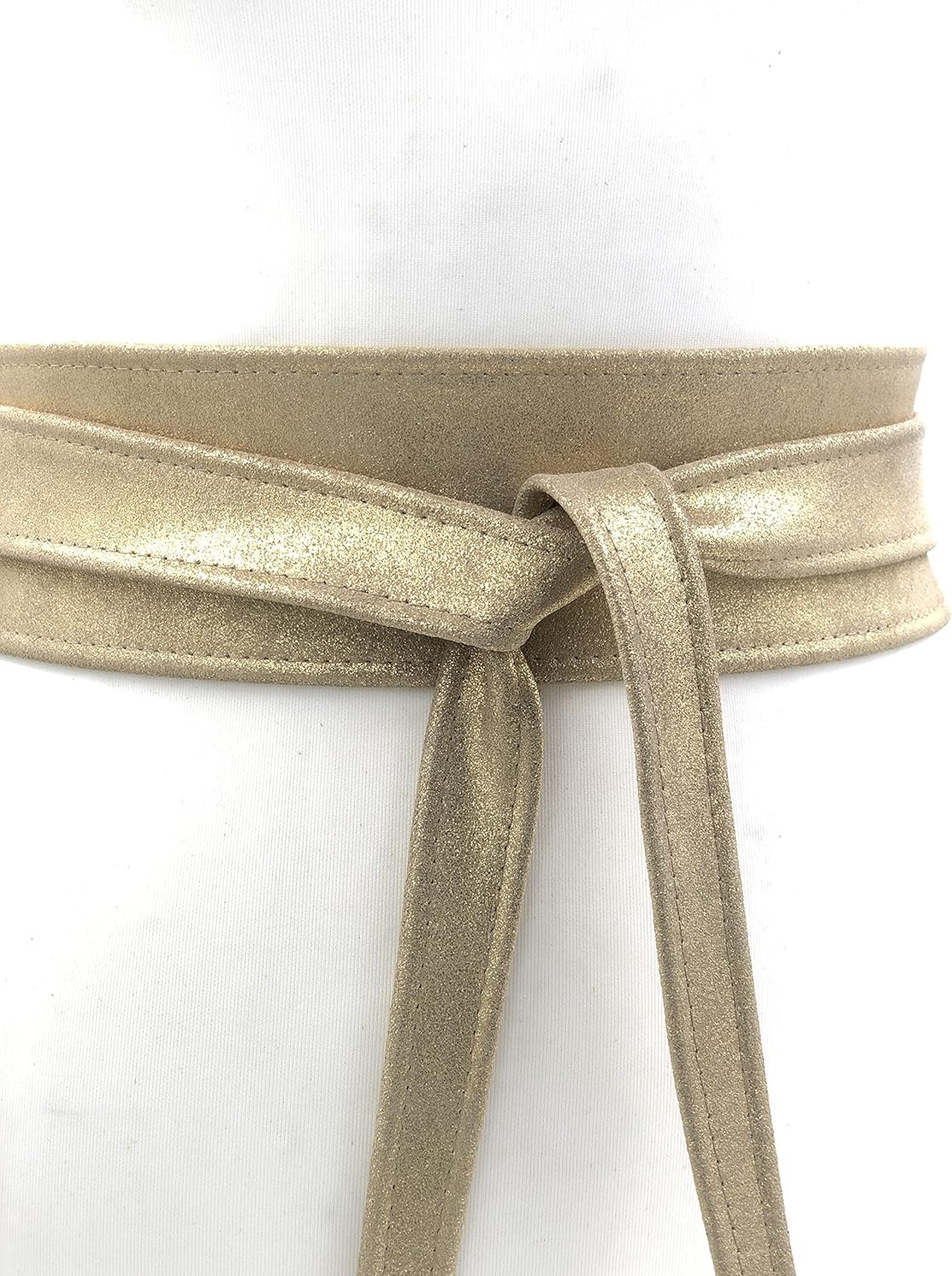 Women's Leather Belt Wrap Obi Belt Genuine leather 2.5 inches Wide Cincher Belt Waist Band Handma... | Amazon (US)