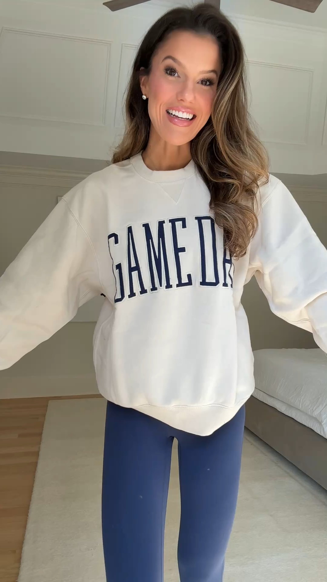 I sized up to a medium in the sweatshirt. As size small in the leggings. Use code AFFLEECE for an extra 15% off!!! 

#LTKFindsUnder100 #LTKSaleAlert #LTKSeasonal