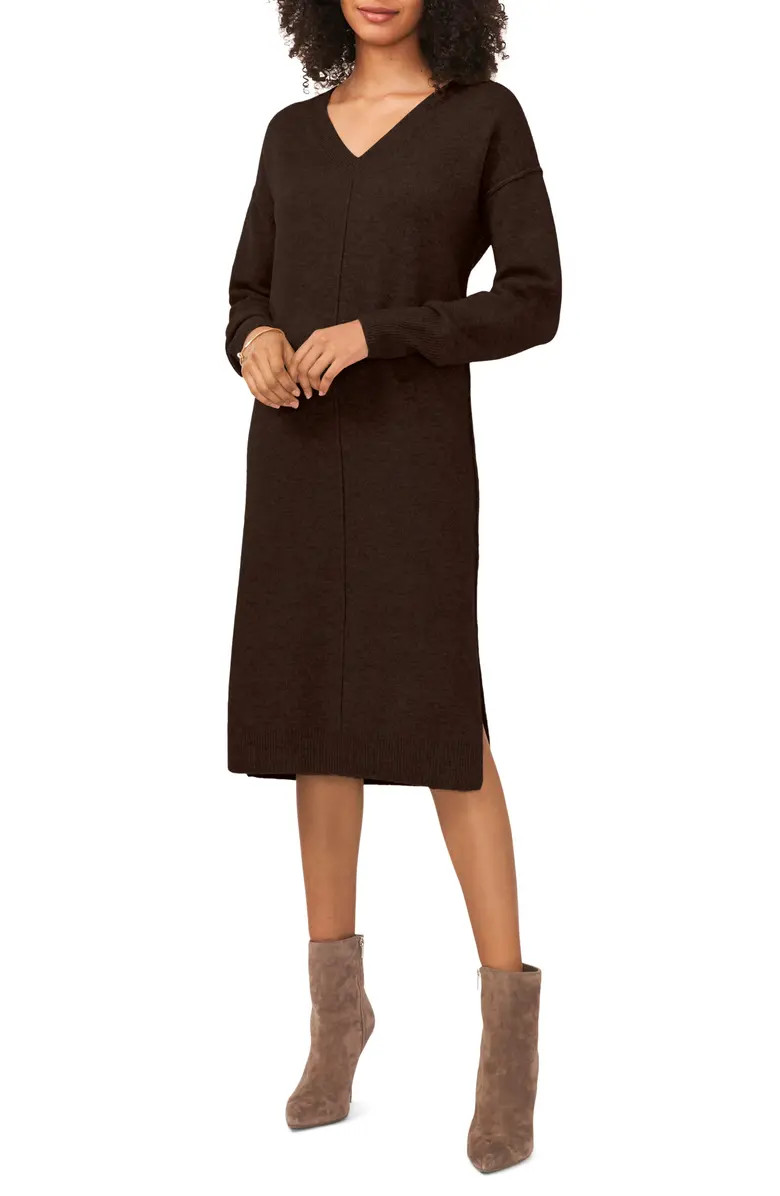 Exposed Seam Long Sleeve Sweater Dress | Nordstrom