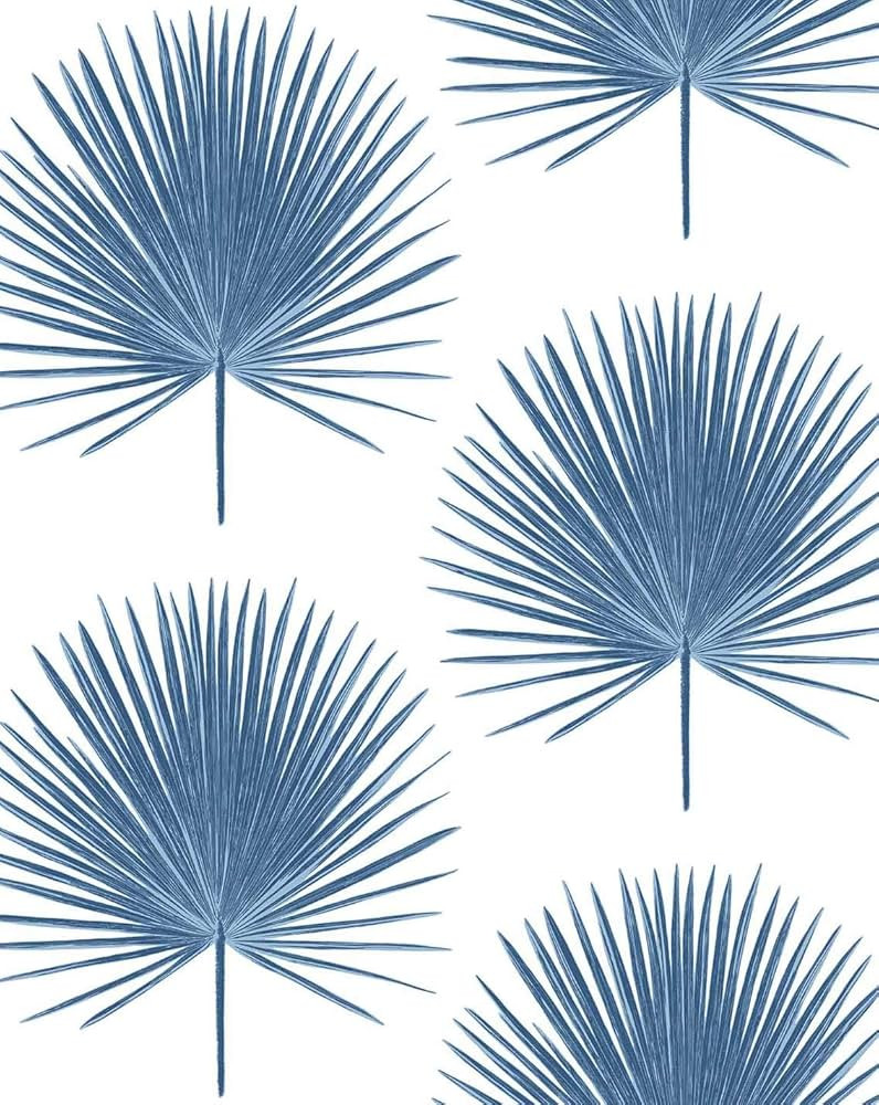 NextWall Blue Palmetto Palm Peel and Stick Wallpaper | Amazon (US)