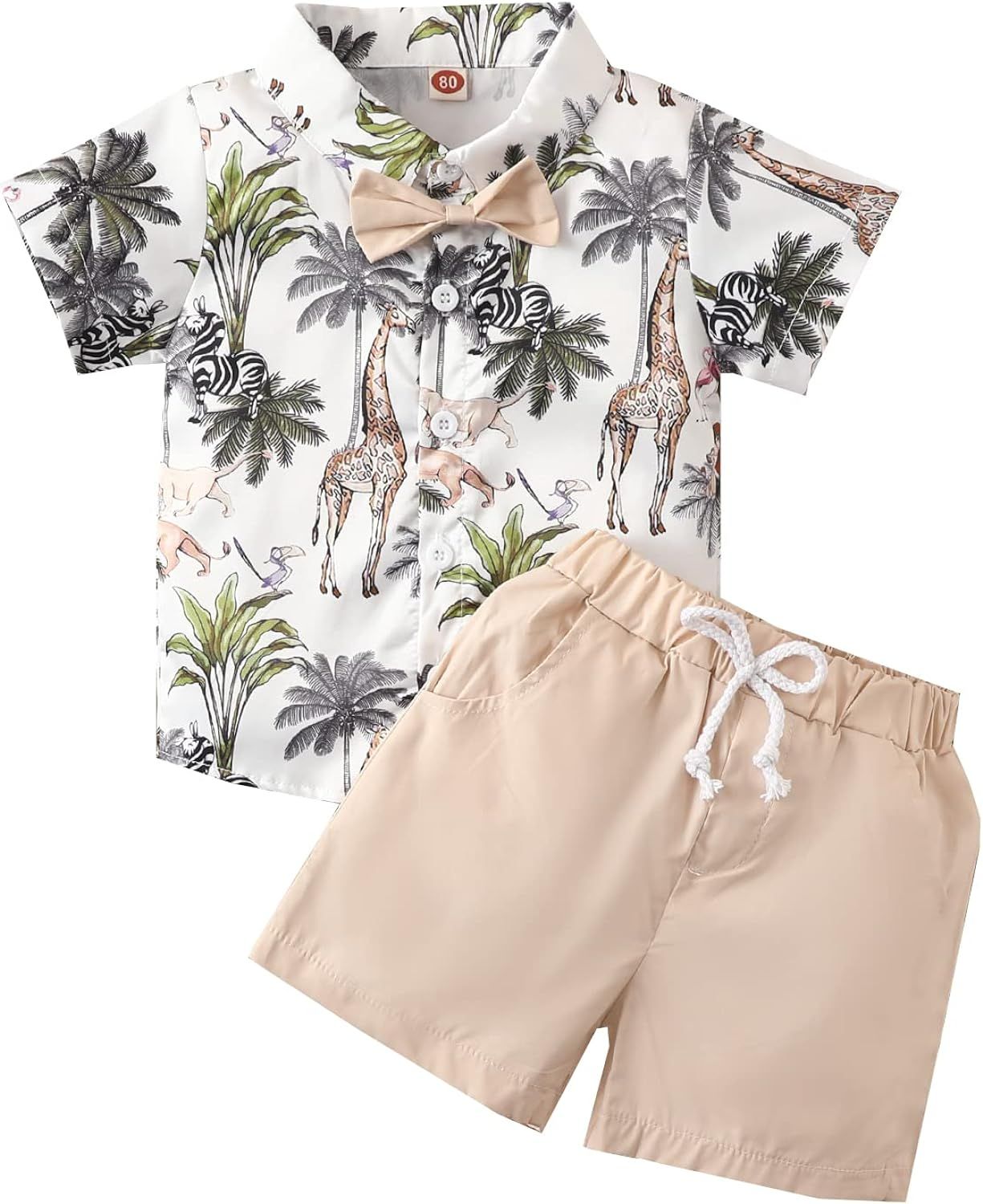 Hnyenmcko Infant Toddler Baby Boy Summer Clothes Short Sleeve Dinosaur Print Button Down Shirt Sh... | Amazon (US)