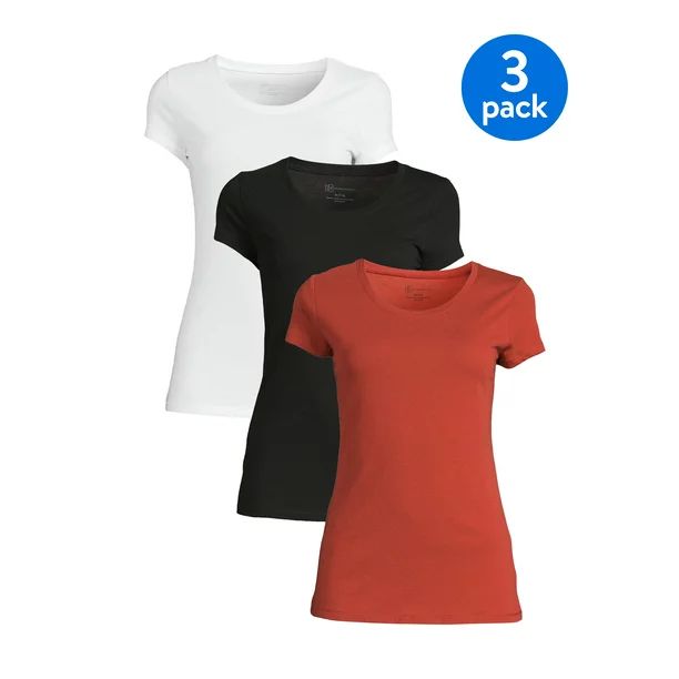 No Boundaries Juniors’ Everyday Short Sleeve T-Shirt, 3-Pack | Walmart (US)