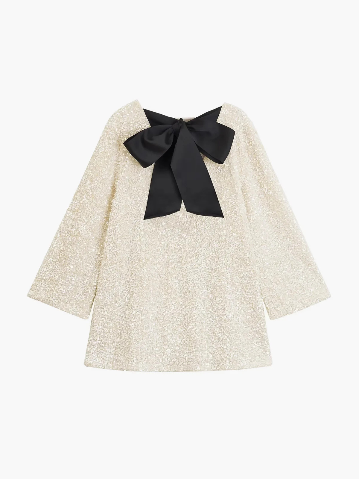 Sequins Velvet Bowknot Mini Dress | Commense