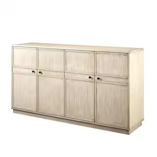 Welwick Designs Birch Wood 4-Door Transitional Sideboard HD8825 - The Home Depot | The Home Depot