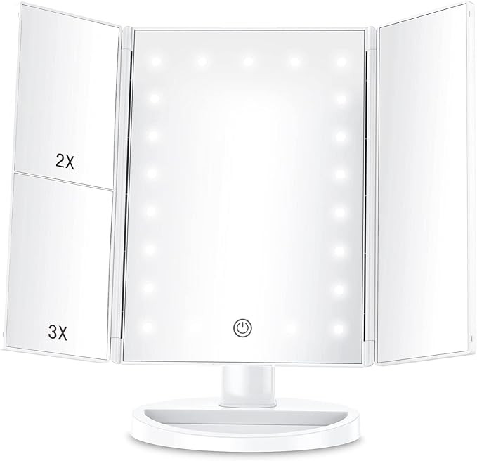 Makeup Mirror with Lights, Lighted Makeup Mirror with 21Pcs LED Lights, 2X 3X Magnifying Makeup M... | Amazon (US)
