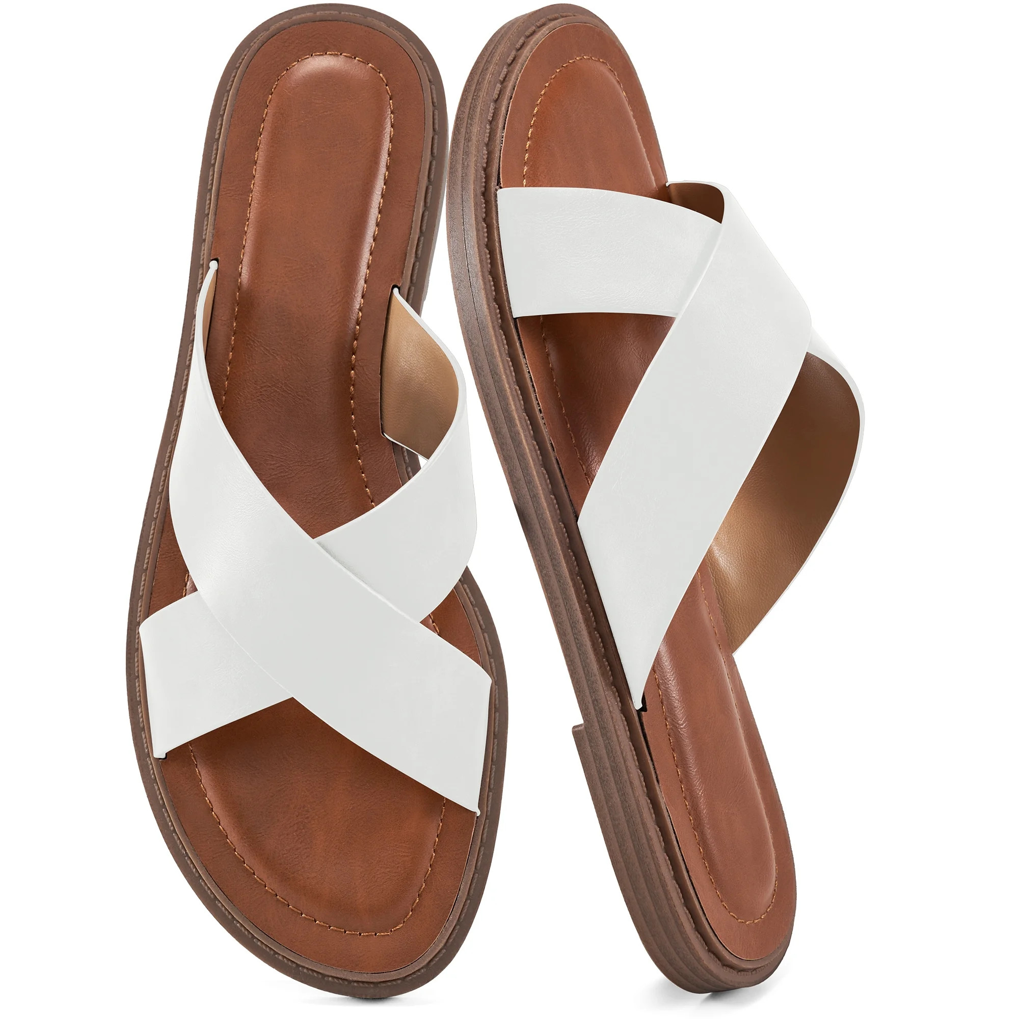 Ablanczoom Womens Sandals Dressy Slides: Comfortable Flat Slides for Women Shoes | Walmart (US)