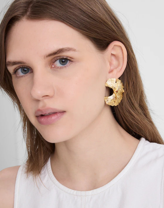 Ginko Leaf Statement Stud Earrings | Madewell