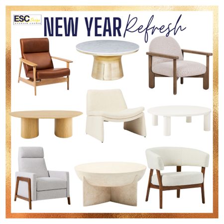 New Year Refresh 

Mid-Century Wood High-Back Leather Chair, Marble Topped Pedestal Coffee Table, Wood Pebble Chair, Organic Modular Table, Round Coffee Table, Upholstered Armchair, Stone Coffee Table, Juno Chair

#LTKhome #LTKSeasonal #LTKFind