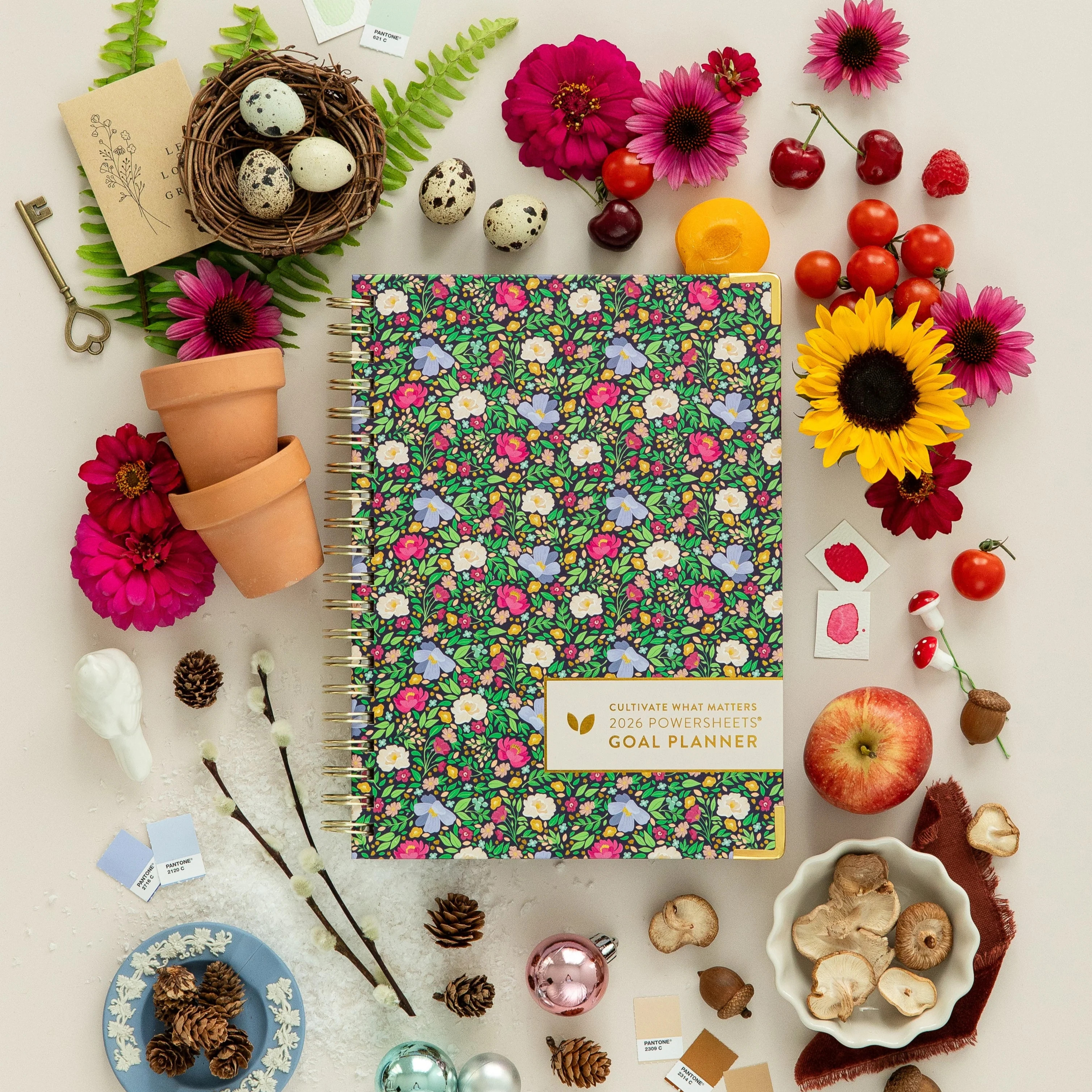 2026 One-Year PowerSheets® Goal Planner | Navy Blooms | Cultivate What Matters
