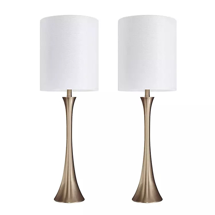Gold Sparkle Shade Tapered Table Lamps, Set of 2 | Kirkland's Home