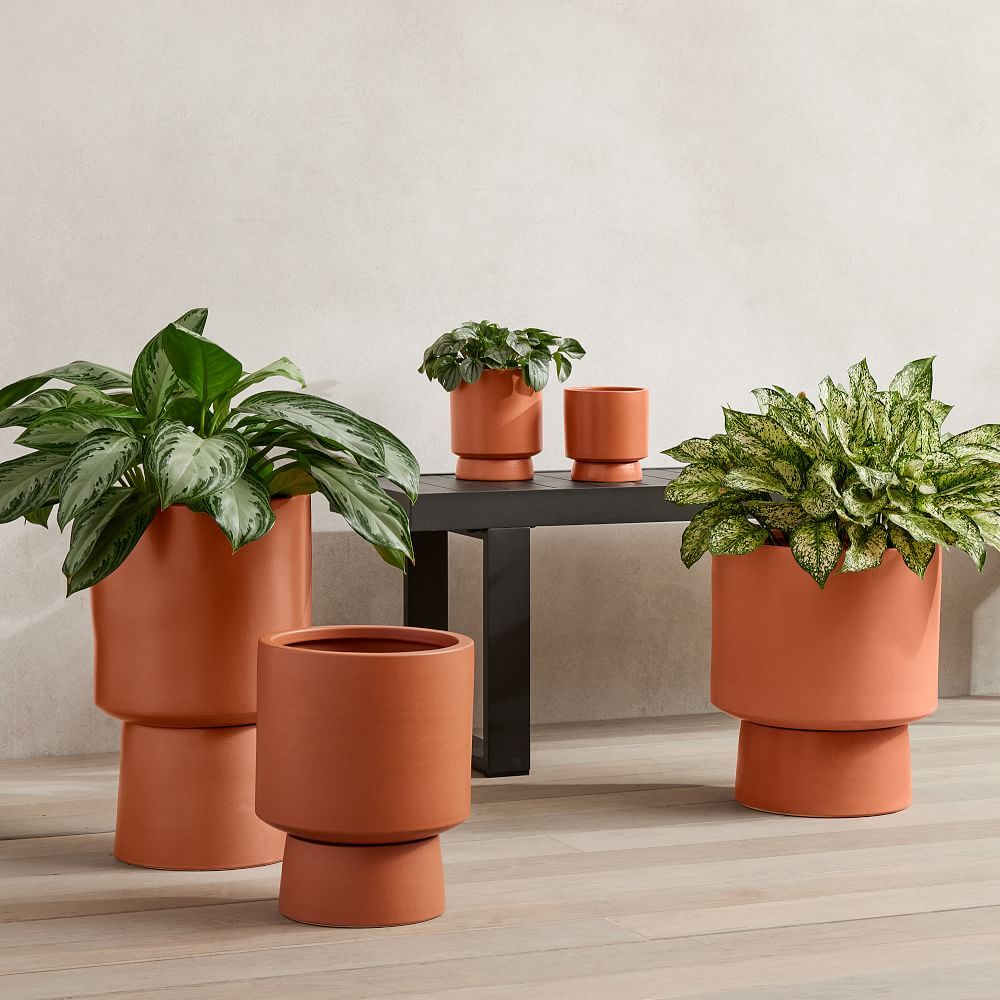 Bishop Planter, Tall, Marina Blue | West Elm (US)