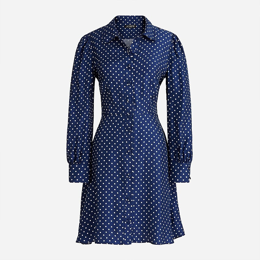 Cupro shirtdress in Becklow dot | J. Crew US