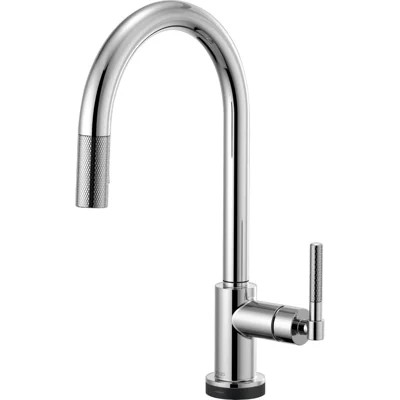 LitzeÂ®SmartTouch Pull-Down Kitchen Faucet with Arc Spout and Knurled Handle | Wayfair North America