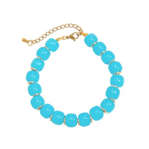 Impurain Colorful Chunky Bracelet for Women Summer Beach Jewelry Chunky Beaded Bracelet for Women Boho Chunky Statement Bracelet Y2K Summer Jewelry (blue) | Amazon (US)