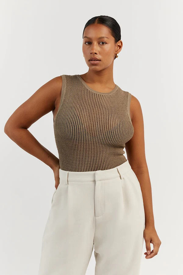 OPHELIA MOSS CROCHET TANK | DISSH