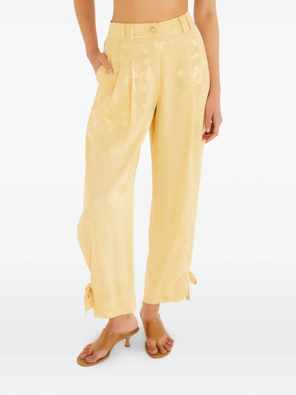 FARM Rio tie-leg Printed Trousers | Neutrals | FARFETCH | Farfetch Global