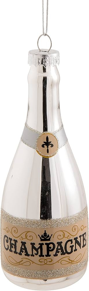 Abbott Collection 15-Season-POP-SIL Champagne Bottle Ornament, Silver | Amazon (US)