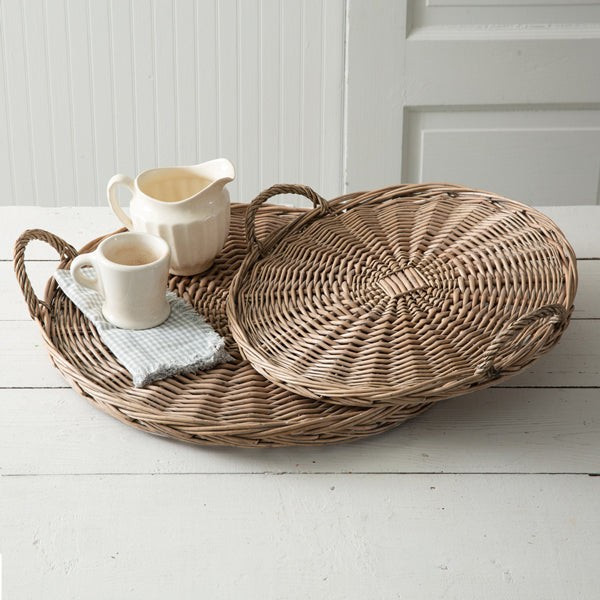 Woven Round Wicker Trays | The Nested Fig