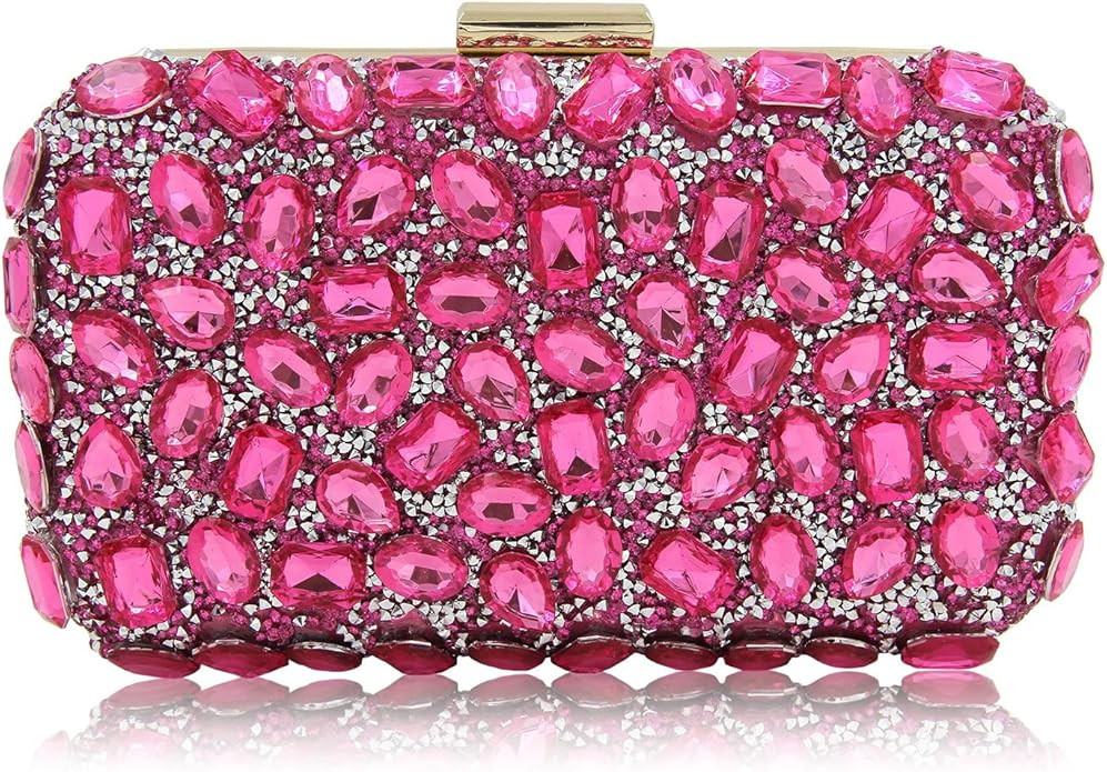 Milisente Clutch Purses For Women Crystal Clutches Evening Bags Gemstone Clutch Purse For Wedding... | Amazon (US)