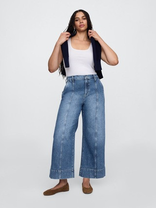 High Rise Wide-Leg Crop Jeans | Gap Factory
