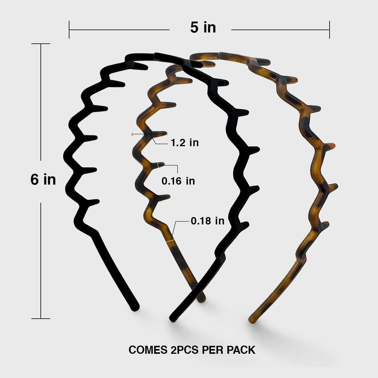 Kitsch Zig Zag Headbands, Recycled Plastic Wavy Hair Band with Teeth, Headband for Women and Men,... | Amazon (US)