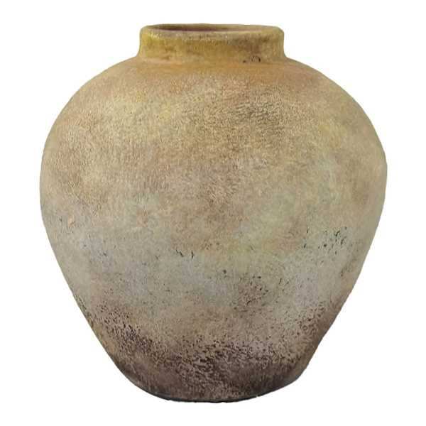 Neutral Textured Ceramic Vase, 7.5", Orange, sold by At Home | At Home