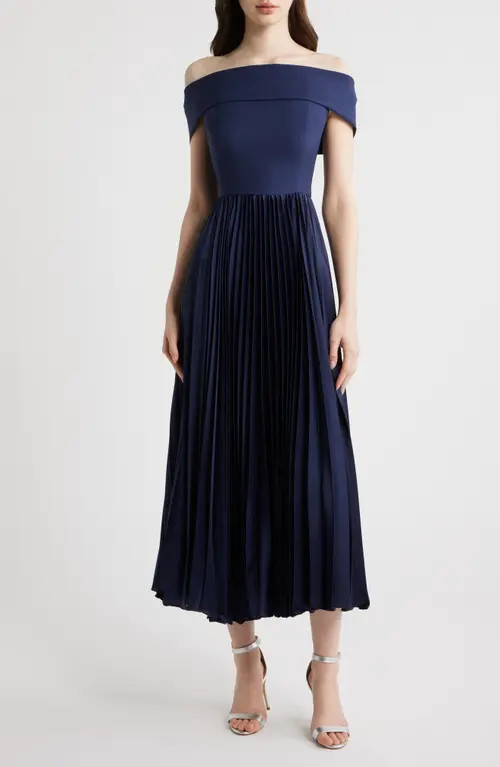 Hutch Stockton Off the Shoulder Maxi Dress in Navy at Nordstrom, Size 00 | Nordstrom