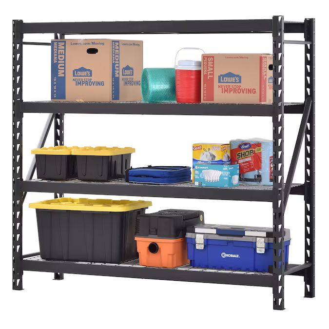 edsal 77-in W x 24-in D x 72-in H 4-Tier Heavy Duty Steel Utility Lowes.com | Lowe's