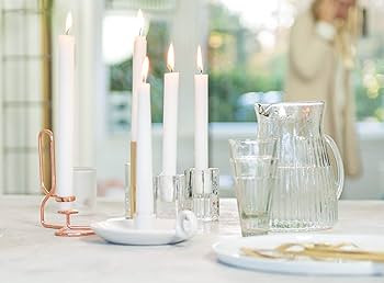 BOLSIUS White Candles 10 Pack - 9 Inch Straight Taper Candle Set - 8 Hour Candlesticks - Fits Mos... | Amazon (US)