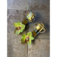 Vibrant Green Orchid Gold Heels | Etsy (UK)
