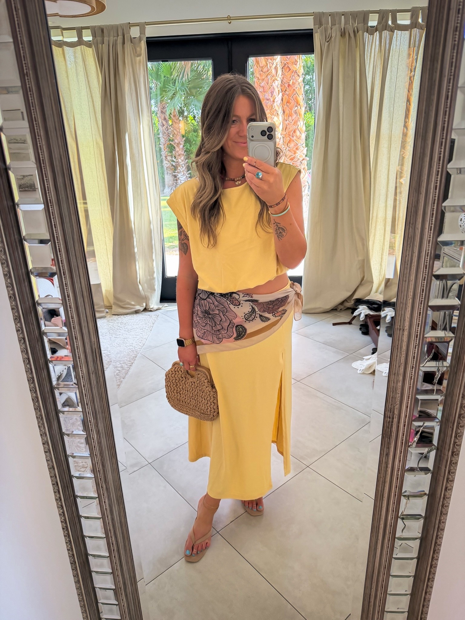 Large in yellow skirt set, comes in more colors but also linked a similar one that has softer material and less in price. Striped set: large top, medium shorts

#LTKTall #LTKOver40 #LTKMidsize