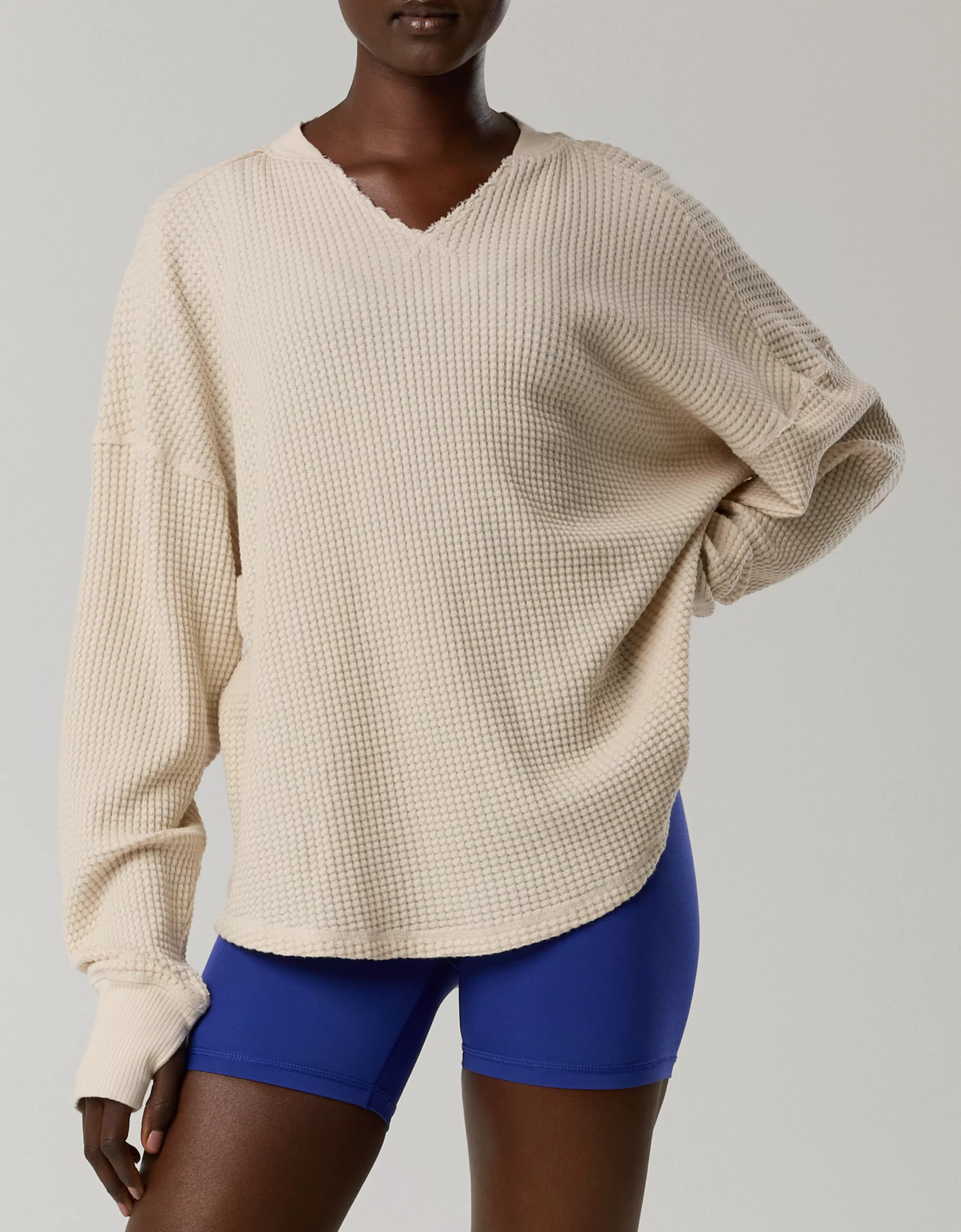 OFFLINE By Aerie Wow! Waffle Notch Neck Long Sleeve T-Shirt | Aerie