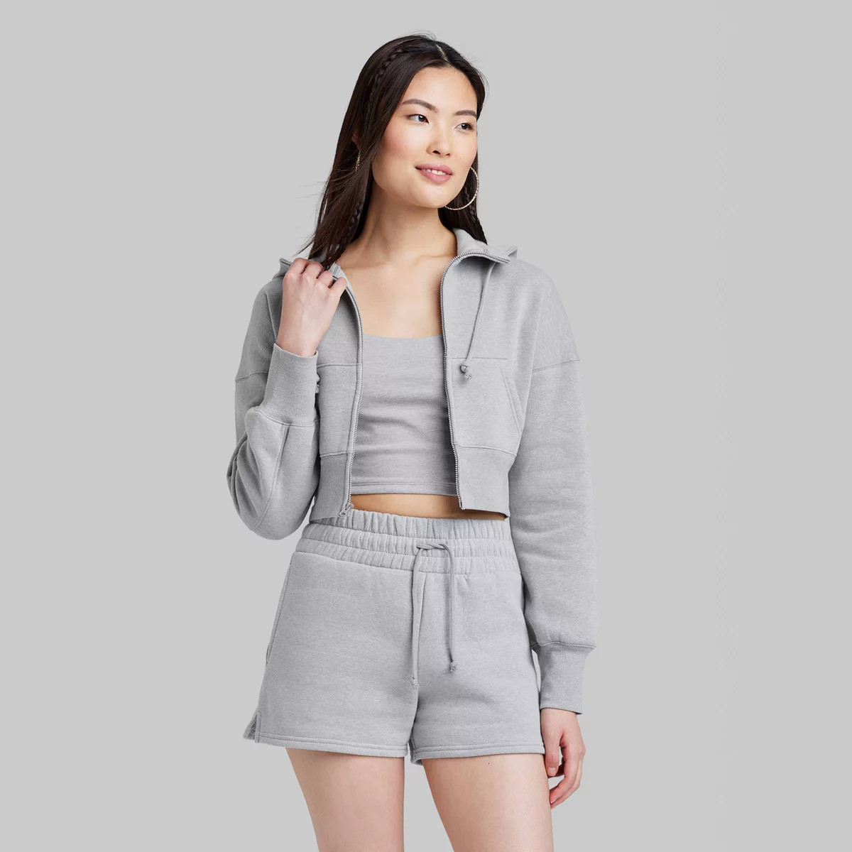 Women's Cropped Zip-Up Hoodie - Wild Fable™ | Target