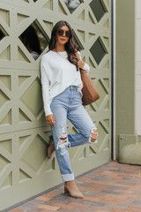Winona Distressed High Rise Straight Leg Jeans | Magnolia Boutique